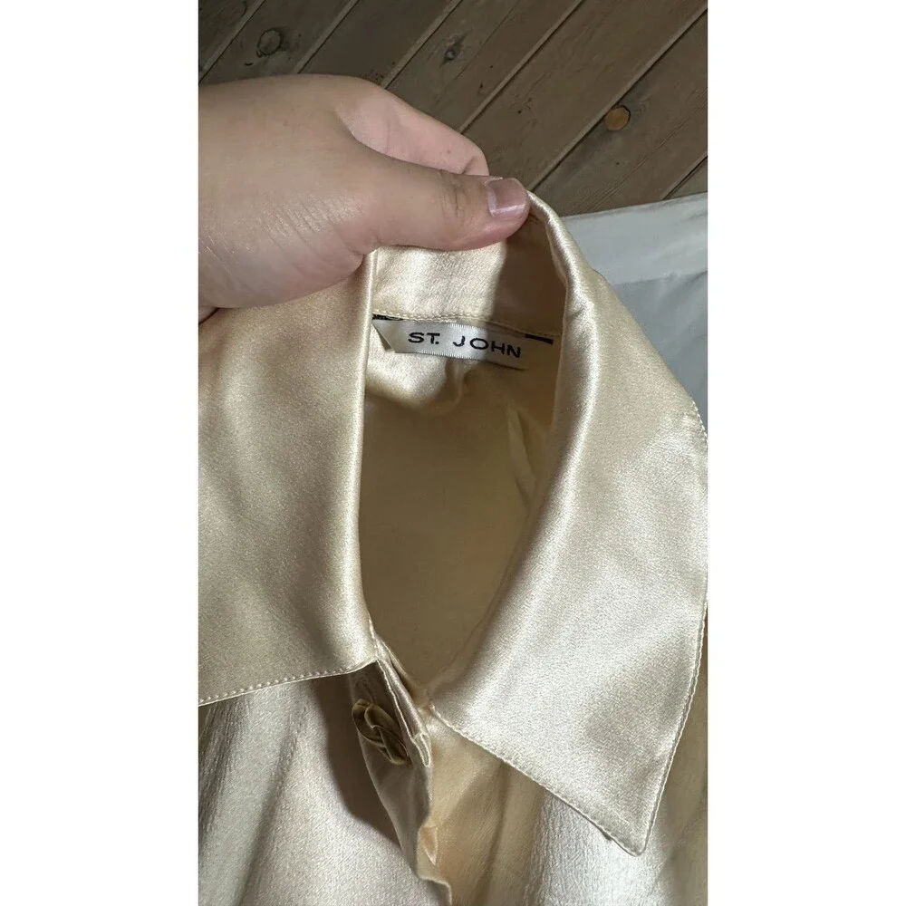 St John 100% Silk Blouse Sz 4 - Picture 4 of 4